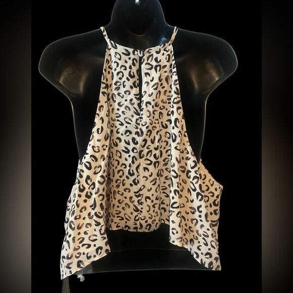 Saks | Women’s Halter Top | Crop Top animal print sleeveless flowy top NWT… - Picture 3 of 9